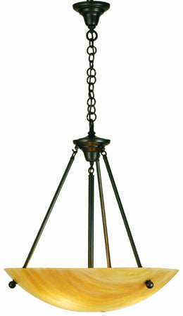 Meyda Tiffany 66752 Three Light Pendant, Bronze