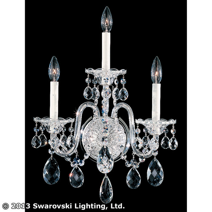 Schonbek 2992-40H Three Light Wall Sconce, Polished Silver