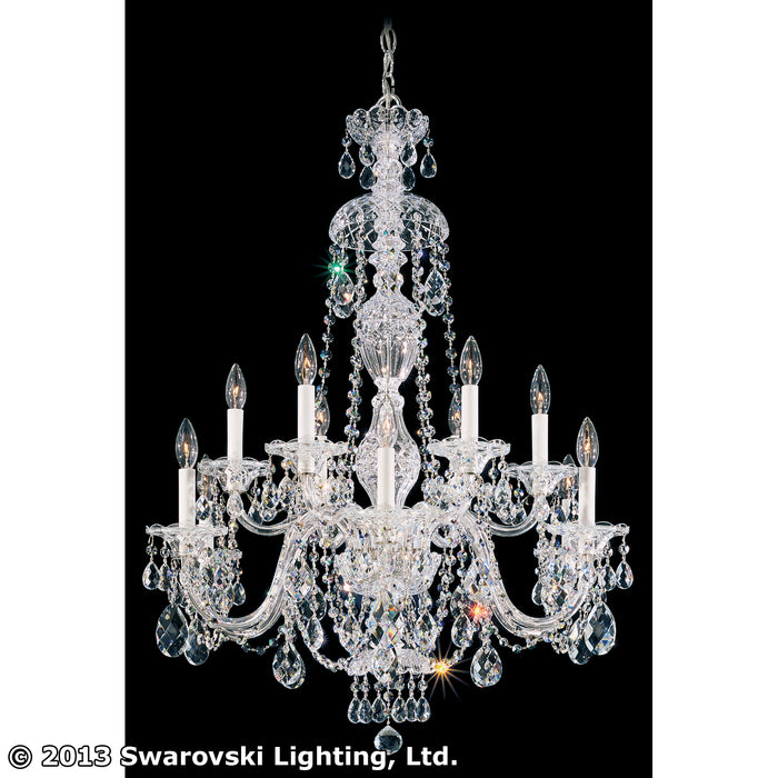 Schonbek 2997-40H 12 Light Chandelier, Polished Silver