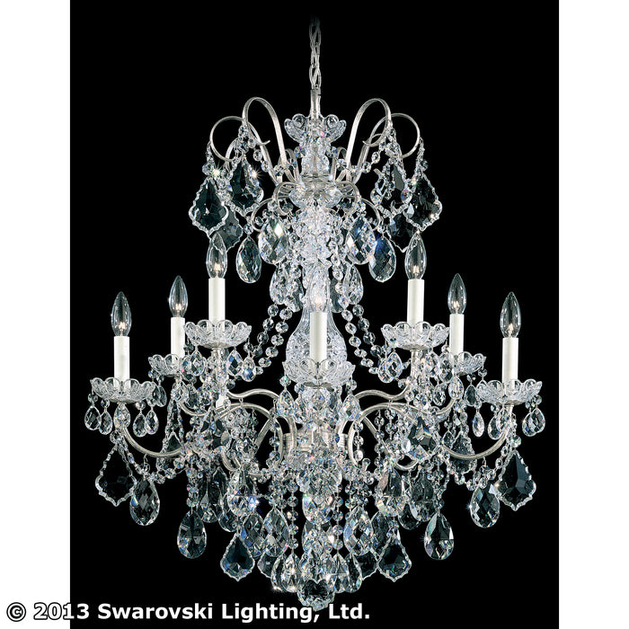 Schonbek 3657-48H Ten Light Chandelier, Antique Silver
