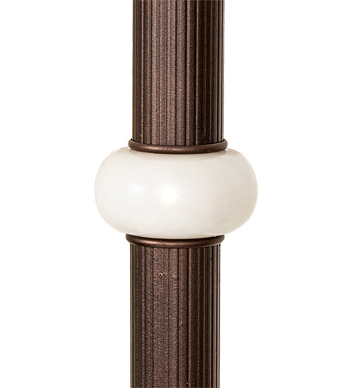 Meyda Tiffany 11884 One Light Floor Base, Mahogany Bronze/White Onyx