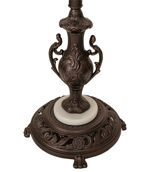 Meyda Tiffany 11884 One Light Floor Base, Mahogany Bronze/White Onyx