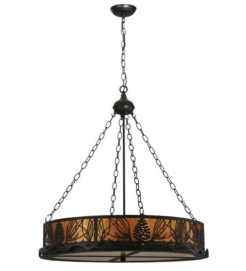 Meyda Tiffany 50026 Six Light Inverted Pendant, Black Metal