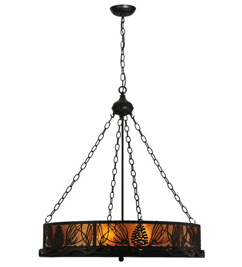 Meyda Tiffany 50026 Six Light Inverted Pendant, Black Metal