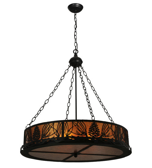 Meyda Tiffany 50026 Six Light Inverted Pendant, Black Metal