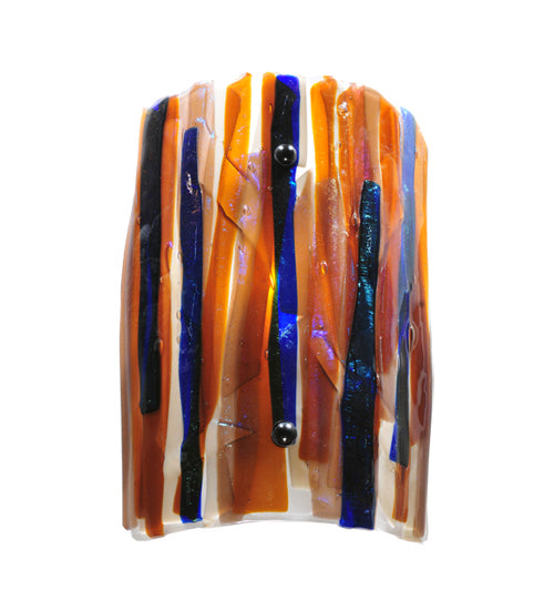 Meyda Tiffany 117012 LED Wall Sconce, Amber/Beige/Smoke/Irid Blue