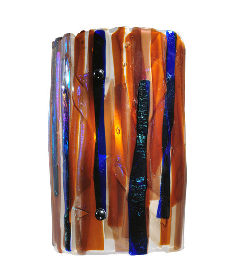 Meyda Tiffany 117012 LED Wall Sconce, Amber/Beige/Smoke/Irid Blue
