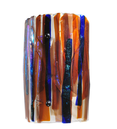 Meyda Tiffany 117012 LED Wall Sconce, Amber/Beige/Smoke/Irid Blue