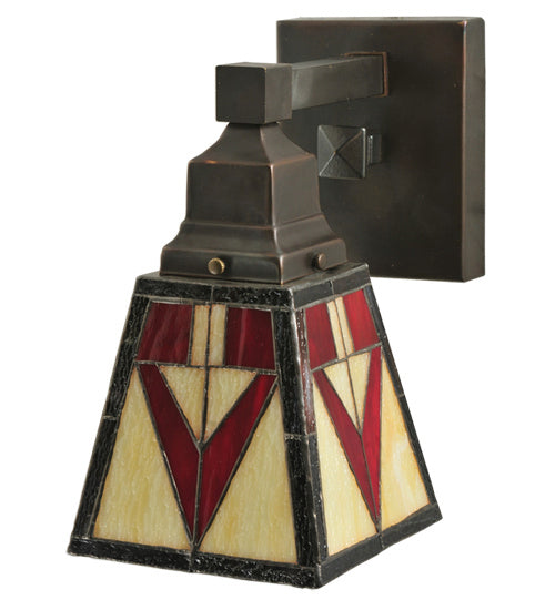 Meyda Tiffany 122654 One Light Wall Sconce, Craftsman Brown