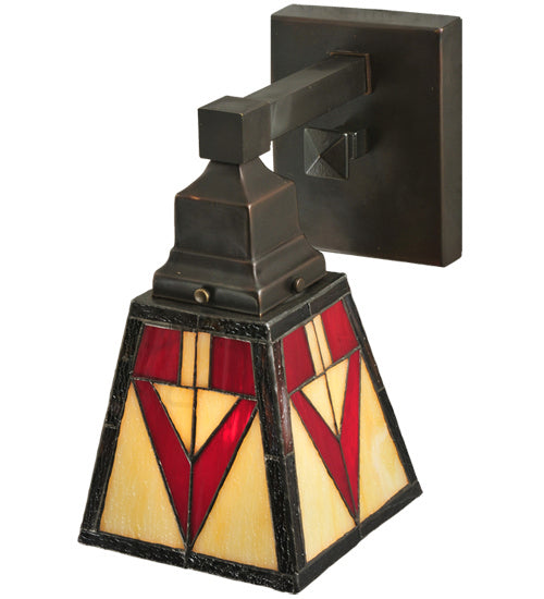 Meyda Tiffany 122654 One Light Wall Sconce, Craftsman Brown