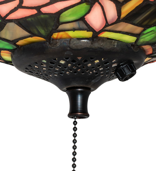 Meyda Tiffany 23821 Three Light Fan Light Fixture, Mahogany Bronze