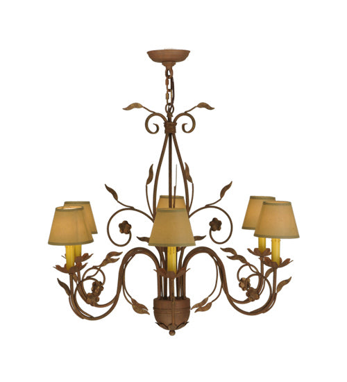 Meyda Tiffany 116650 Six Light Chandelier, Organic Rust