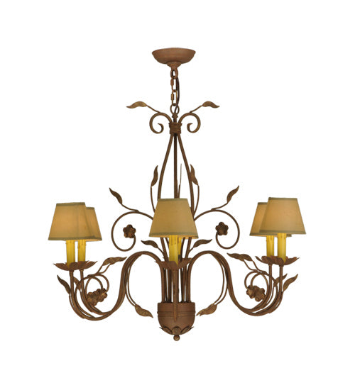 Meyda Tiffany 116650 Six Light Chandelier, Organic Rust