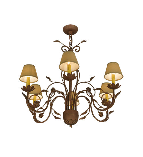 Meyda Tiffany 116650 Six Light Chandelier, Organic Rust