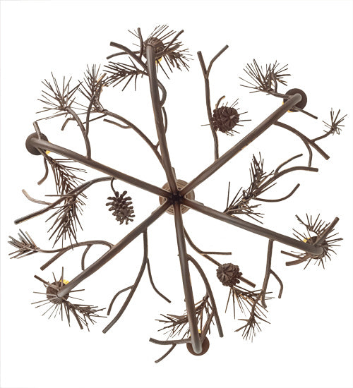 Meyda Tiffany 152840 Six Light Chandelier, Wrought Iron & C- Mahognay Brz