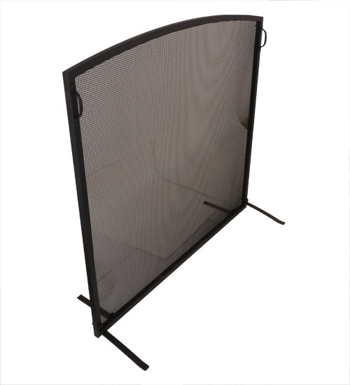 Meyda Tiffany 159676 Fireplace Screen, Black Satin Wrought Iron