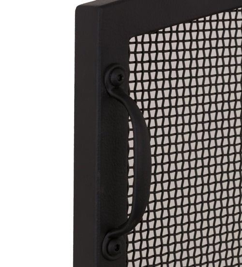 Meyda Tiffany 159676 Fireplace Screen, Black Satin Wrought Iron