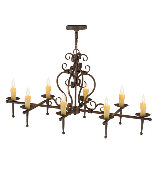Meyda Tiffany 160713 Eight Light Chandelier, Gilded Tobacco