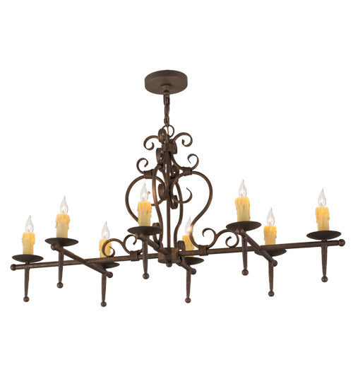 Meyda Tiffany 160713 Eight Light Chandelier, Gilded Tobacco