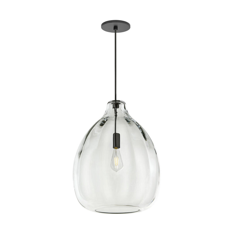 Visual Comfort Modern 700TDHARPCB One Light Pendant, Black