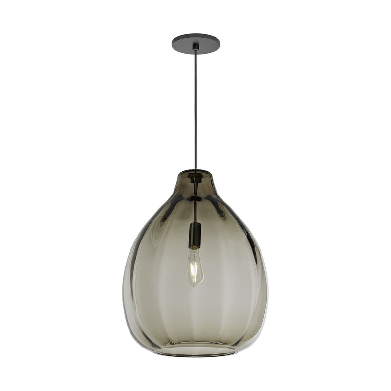 Visual Comfort Modern 700TDHARPKB One Light Pendant, Black