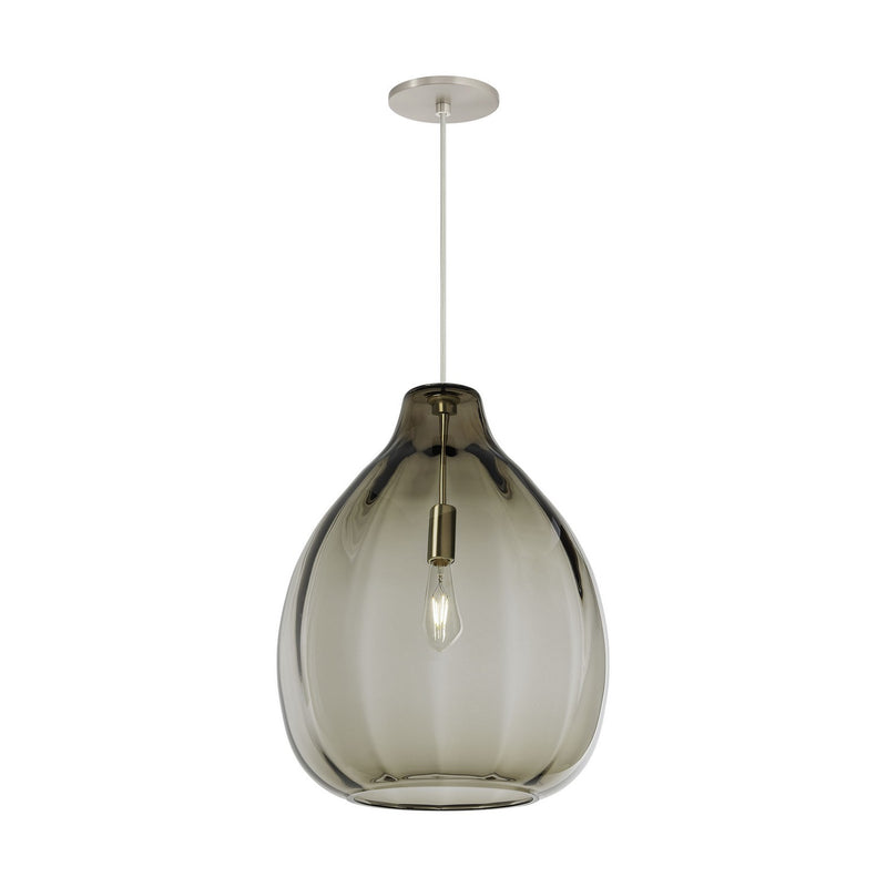 Visual Comfort Modern 700TDHARPKS One Light Pendant, Satin Nickel