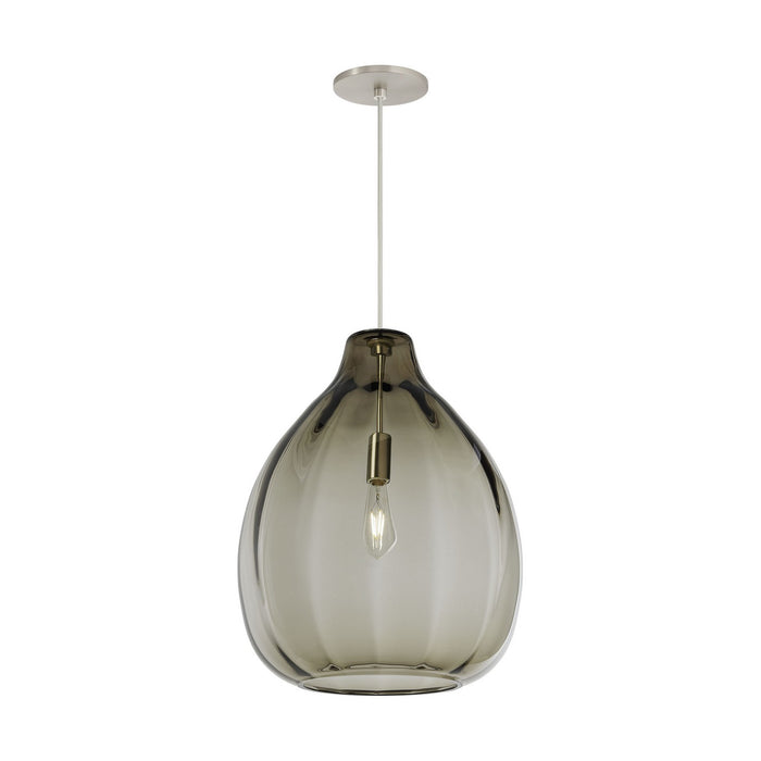 Visual Comfort Modern 700TDHARPKS One Light Pendant, Satin Nickel