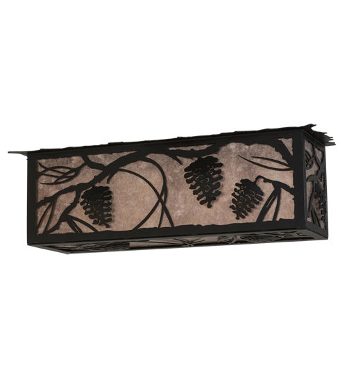 Meyda Tiffany 162344 Three Light Flushmount, Textured Black