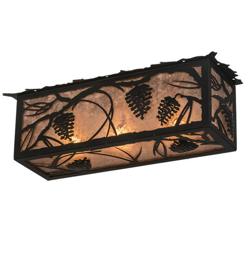 Meyda Tiffany 162344 Three Light Flushmount, Textured Black