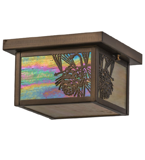 Meyda Tiffany 164288 One Light Flushmount, Antique Copper