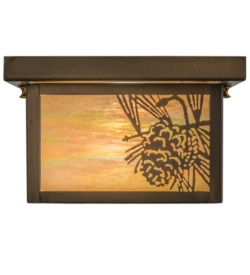 Meyda Tiffany 164288 One Light Flushmount, Antique Copper
