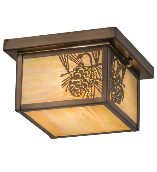 Meyda Tiffany 164288 One Light Flushmount, Antique Copper