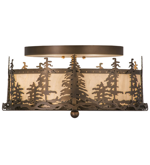 Meyda Tiffany 164390 Two Light Flushmount, Antique Copper