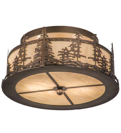 Meyda Tiffany 164390 Two Light Flushmount, Antique Copper