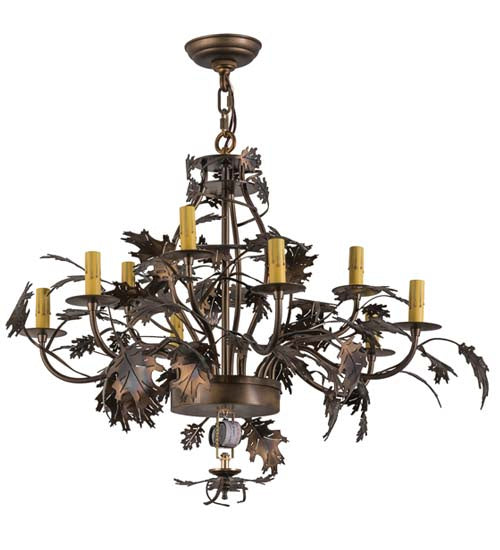 Meyda Tiffany 165485 11 Light Chandelier, Antique Copper
