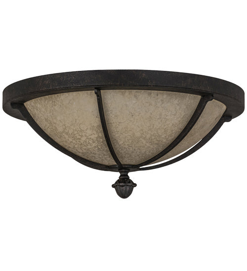 Meyda Tiffany 163088 Three Light Flushmount, Chestnut