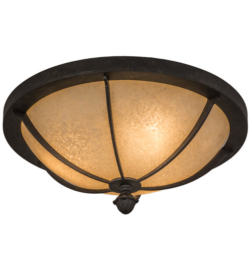Meyda Tiffany 163088 Three Light Flushmount, Chestnut