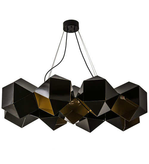 Meyda Tiffany 164482 Nine Light Pendant, Mirror Black And Gold