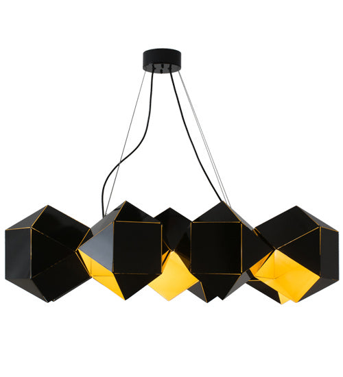Meyda Tiffany 164482 Nine Light Pendant, Mirror Black And Gold