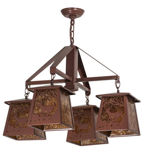 Meyda Tiffany 164573 Four Light Chandelier, Rust