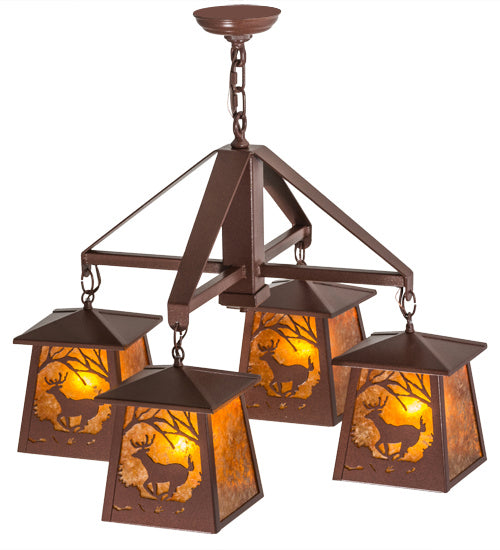 Meyda Tiffany 164573 Four Light Chandelier, Rust