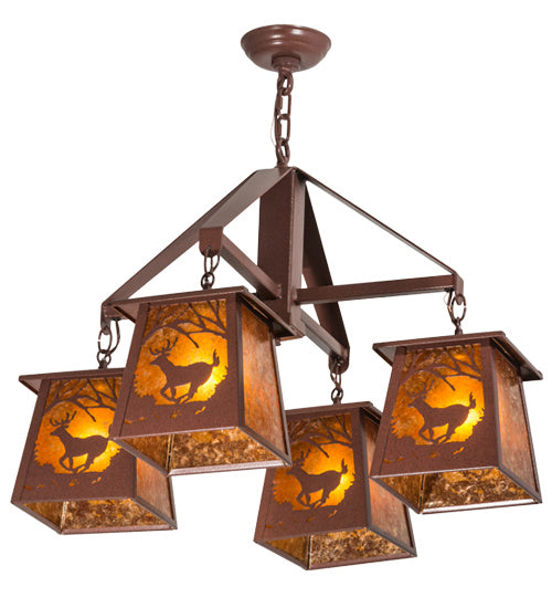 Meyda Tiffany 164573 Four Light Chandelier, Rust