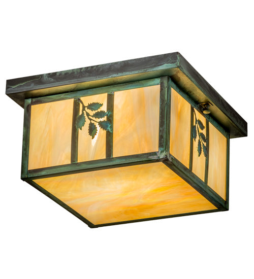 Meyda Tiffany 165191 Two Light Flushmount, Verdigris
