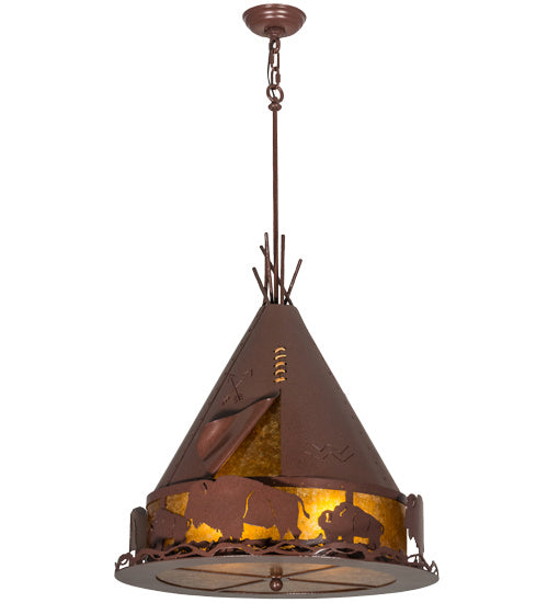 Meyda Tiffany 50109 Four Light Pendant, Rust