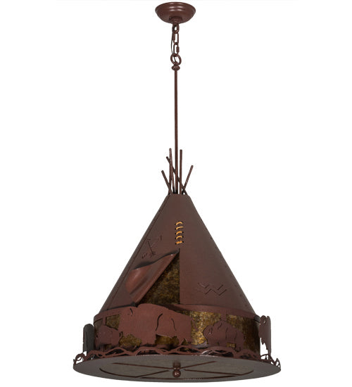 Meyda Tiffany 50109 Four Light Pendant, Rust