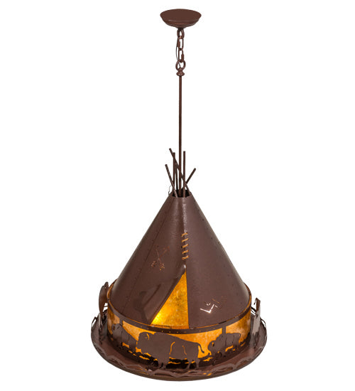 Meyda Tiffany 50109 Four Light Pendant, Rust
