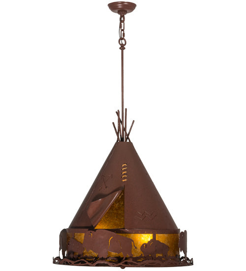 Meyda Tiffany 50109 Four Light Pendant, Rust