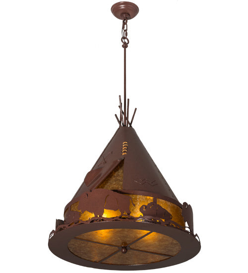 Meyda Tiffany 50109 Four Light Pendant, Rust