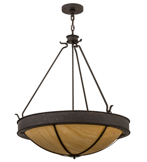 Meyda Tiffany 116717 Four Light Inverted Pendant, Copper Rust