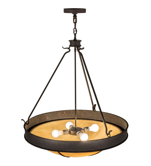 Meyda Tiffany 116717 Four Light Inverted Pendant, Copper Rust